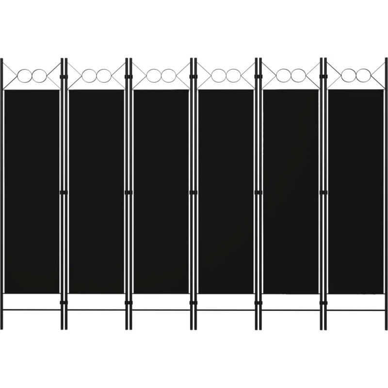 vidaXL 6-panel rumdeler 240x180 cm sort