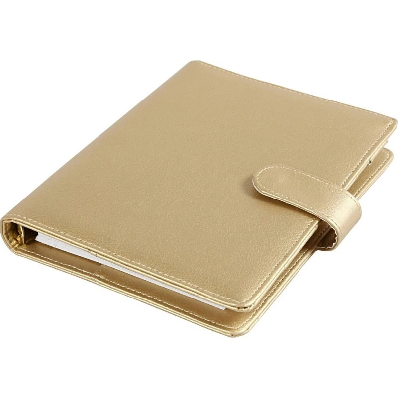 Guld Ringordner Kalender 19x23,5x4 cm – 1 stk.