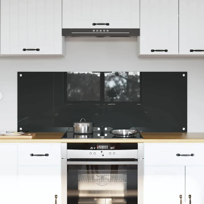 vidaXL Køkkenbacksplash 2 stk Mørkegrå 70 x 50 cm hærdet glas