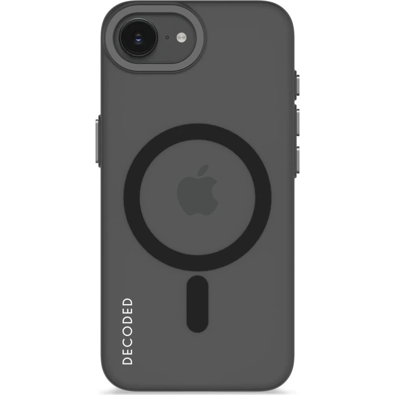 Decoded Clear Case for iPhone 16e, frostet sort gennemsigtig