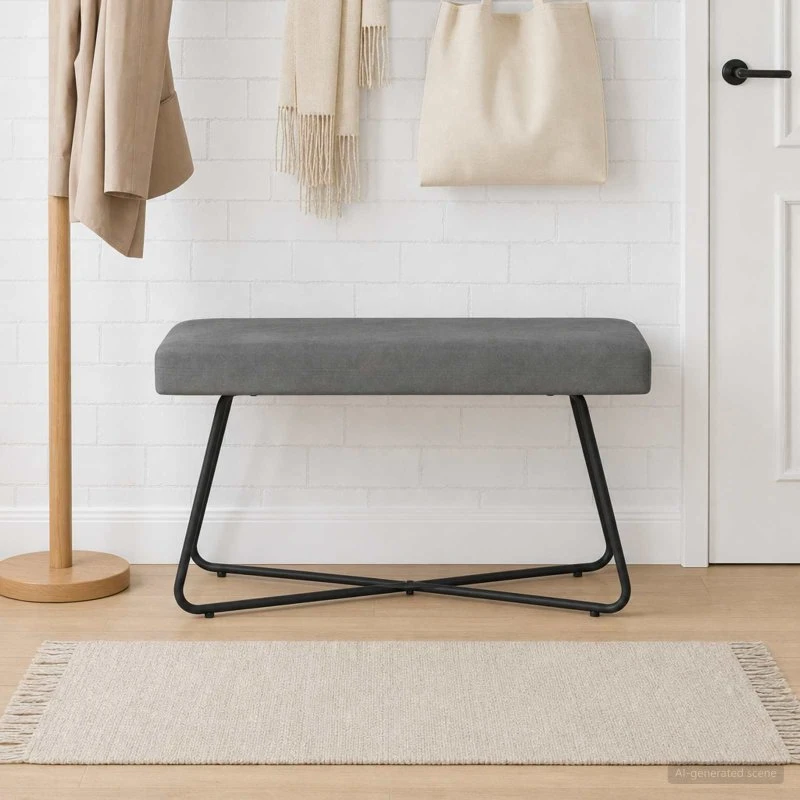 vidaXL bænk mørkegrå 80x40x45 cm velour