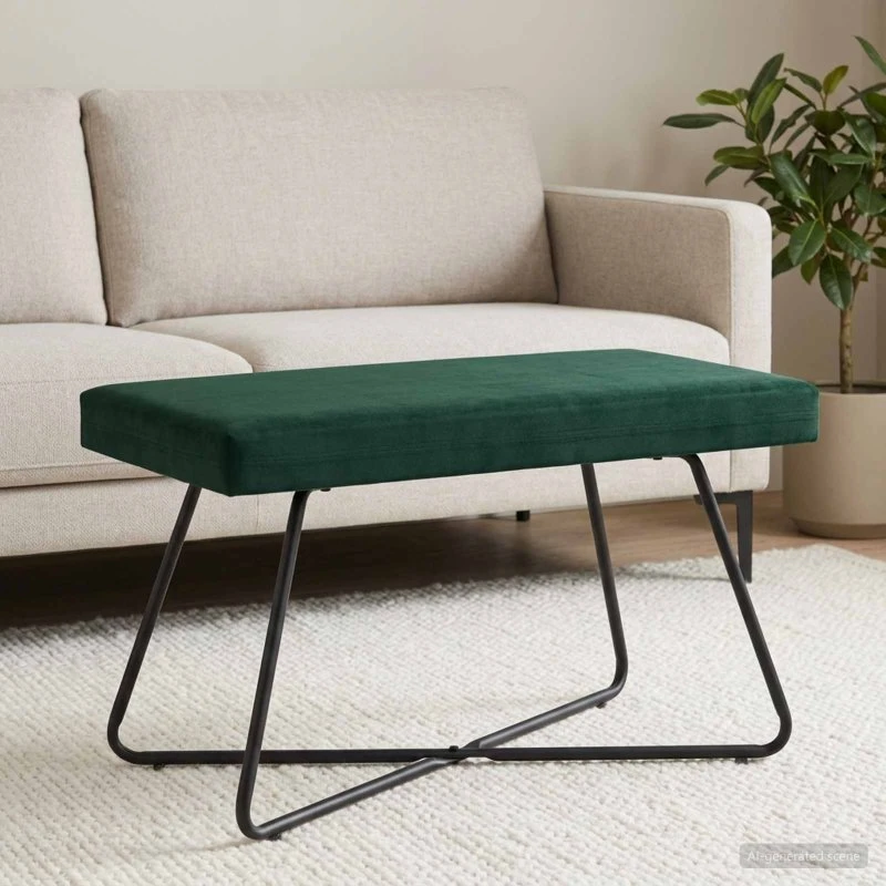 vidaXL bænk mørkegrøn 80 x 40 x 45 cm med metalkrydsben