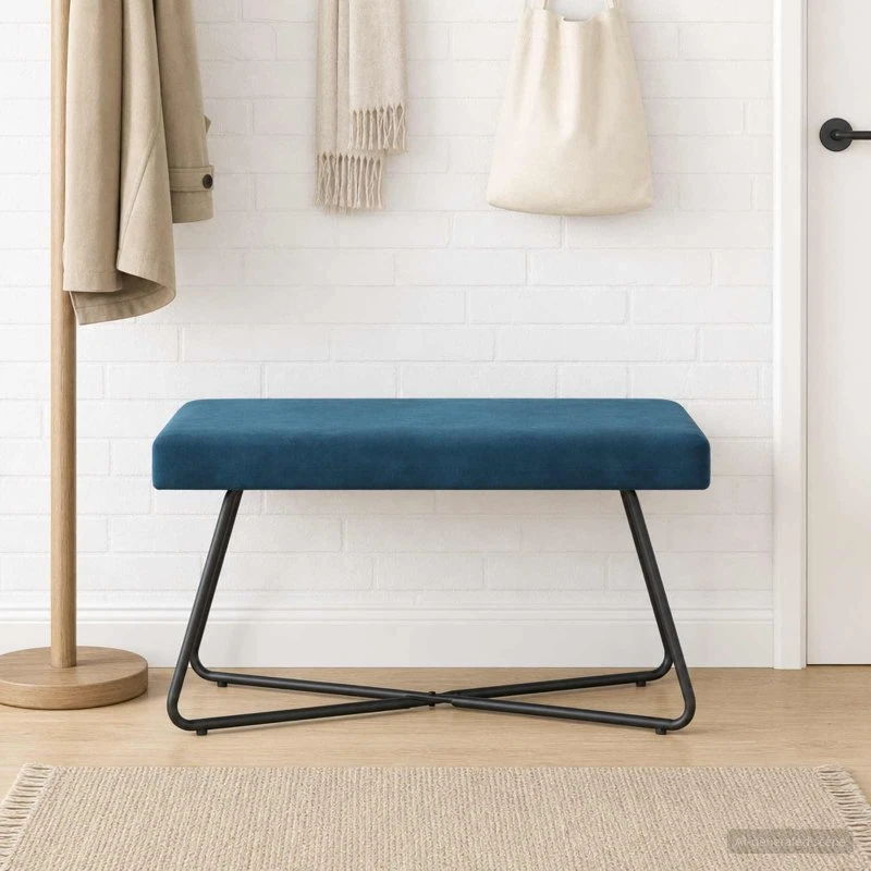 vidaXL bænk ensfarvet blå 80 x 40 x 45 cm i velour