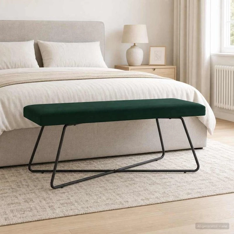 vidaXL bænk mørkegrøn 110x40x45 cm med krydsben