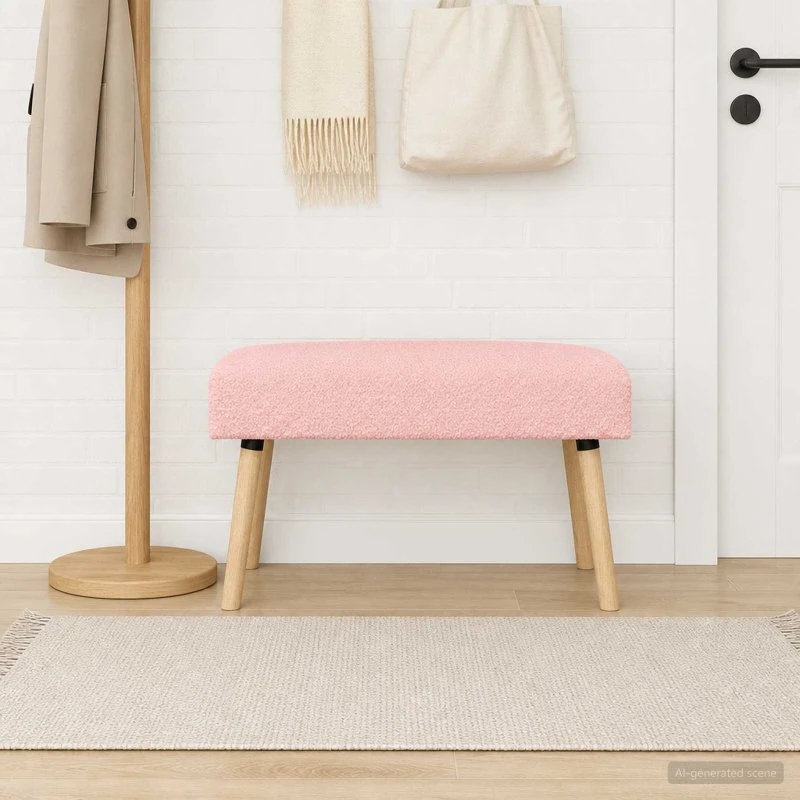 vidaXL bænk lyserød 80 x 40 x 46 cm bouclé