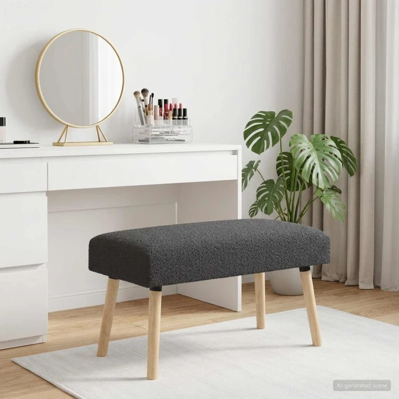 vidaXL bænk mørkegrå 80x40x46 cm bouclé