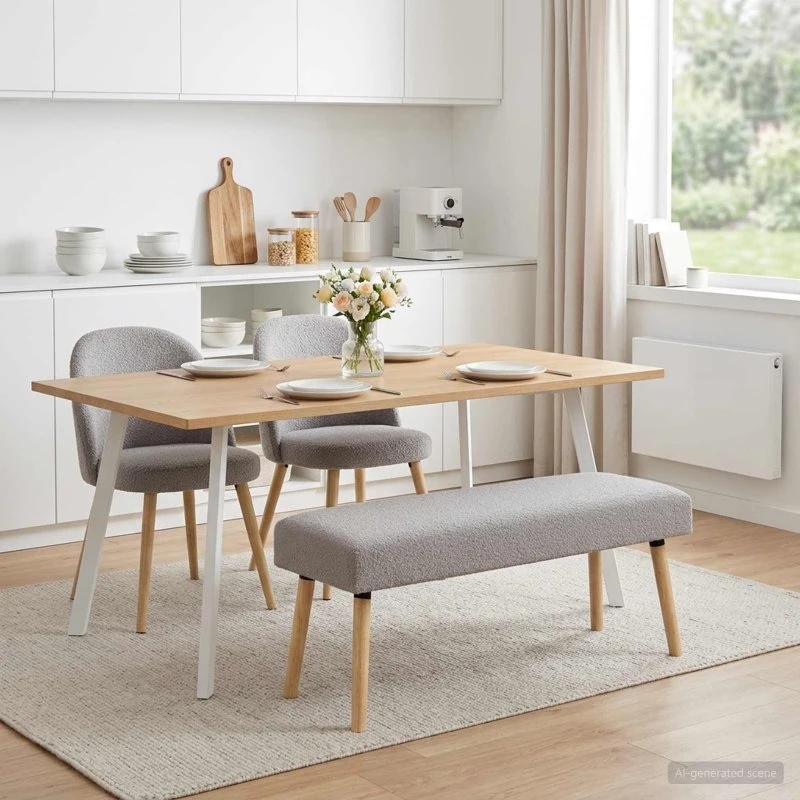 vidaXL bænk lysegrå 110 x 40 x 46 cm bouclé