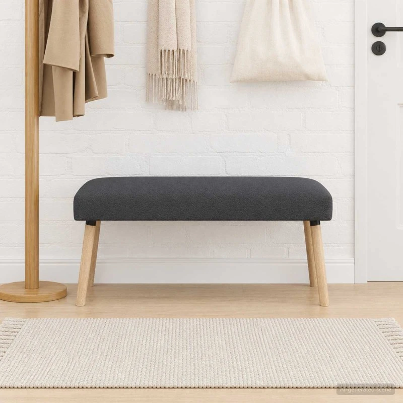vidaXL bænk mørkegrå 110 x 40 x 46 cm bouclé