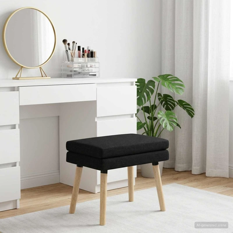 vidaXL Dobbeltlagret Bænk Sort 60 x 40 x 46 cm i Stof