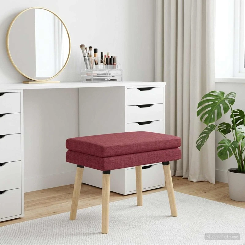 vidaXL Dobbeltlagret Bænk Vinrød 60x40x46 cm