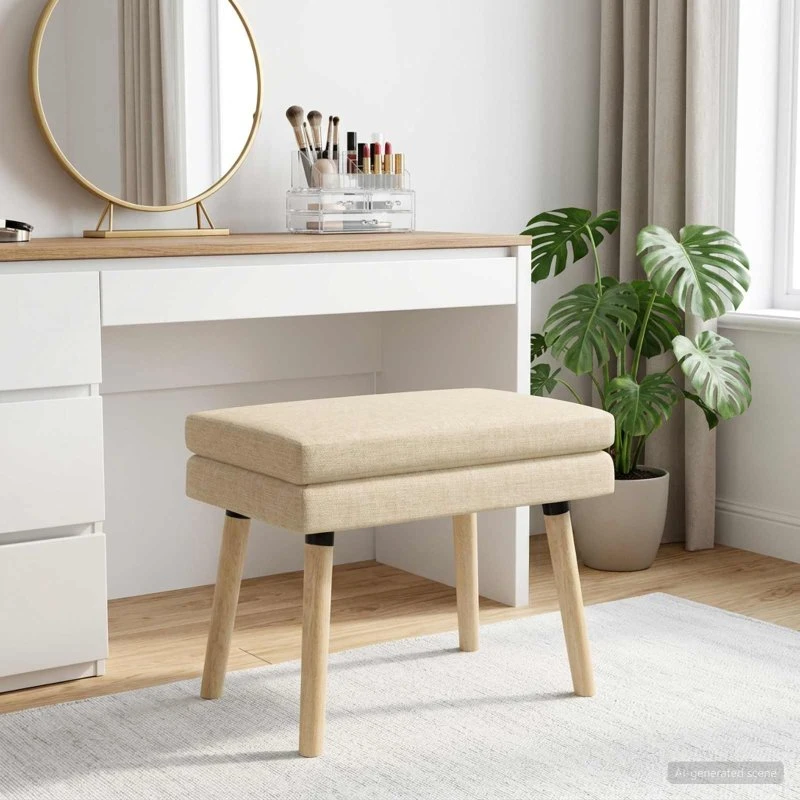 vidaXL Dobbeltlagret Bænk Creme 60x40x46 cm