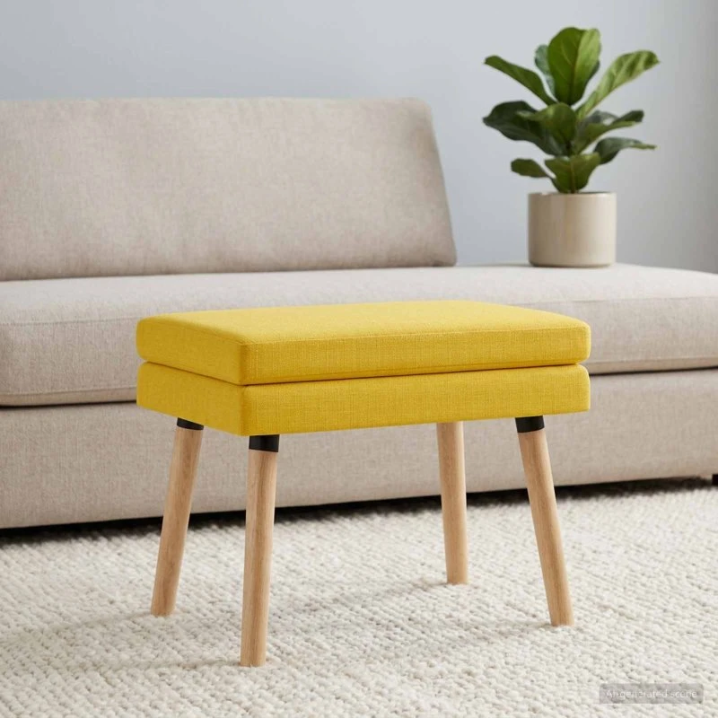 vidaXL Dobbeltlagret Bænk Lys Gul 60x40x46 cm i Stof