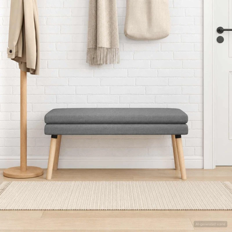 vidaXL Dobbeltlagret Bænk Mørkegrå 110x40x47 cm Stof