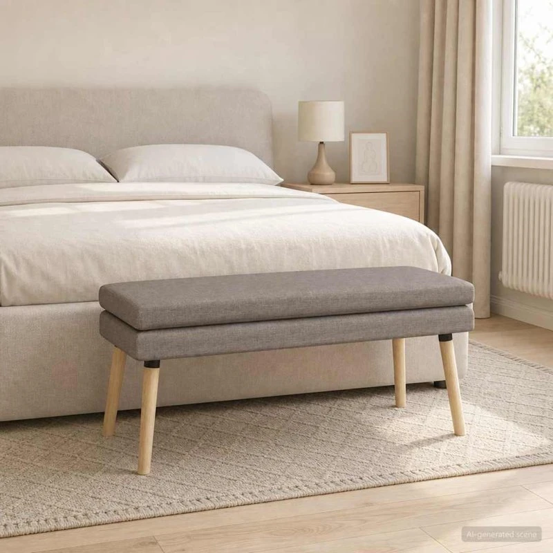 vidaXL Dobbeltlagret Bænk Gråbrun 110 x 40 x 47 cm