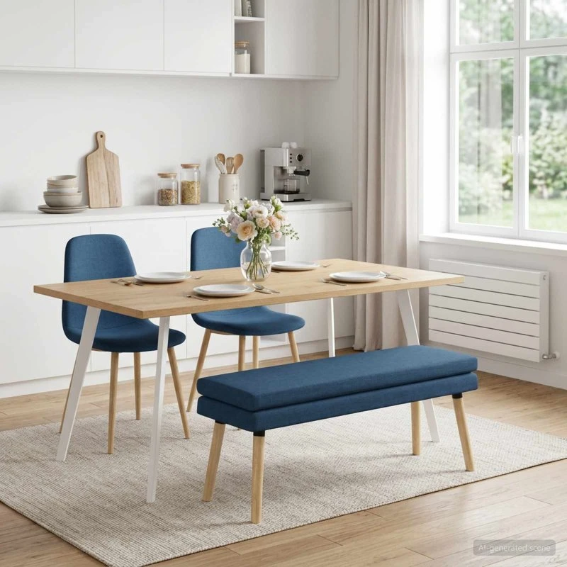 vidaXL Dobbeltlagret Bænk Blå 110x40x47 cm