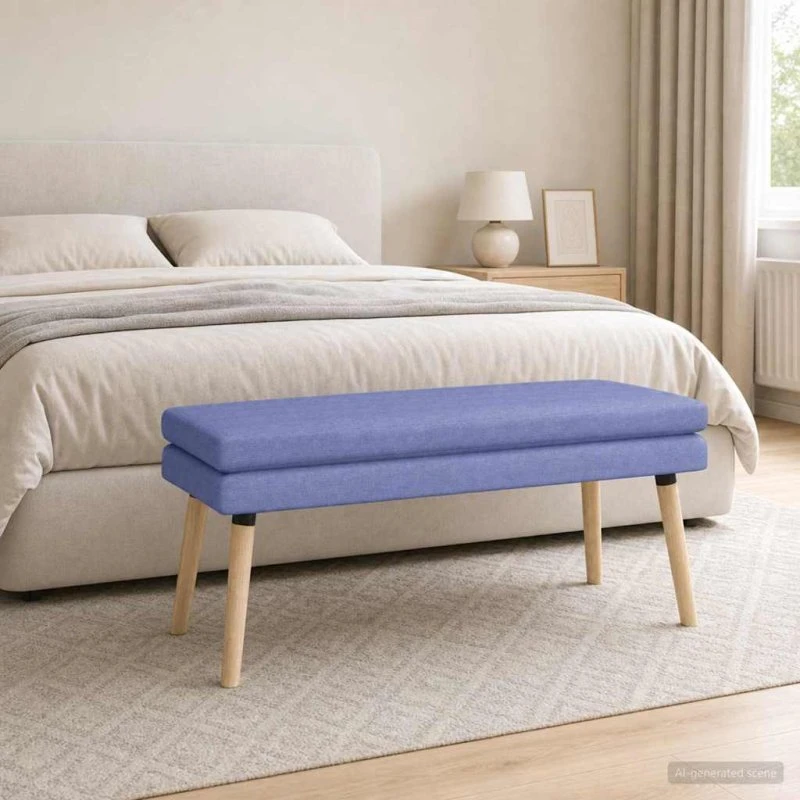 vidaXL Dobbeltlagret Bænk Jeans Blå 110x40x47 cm