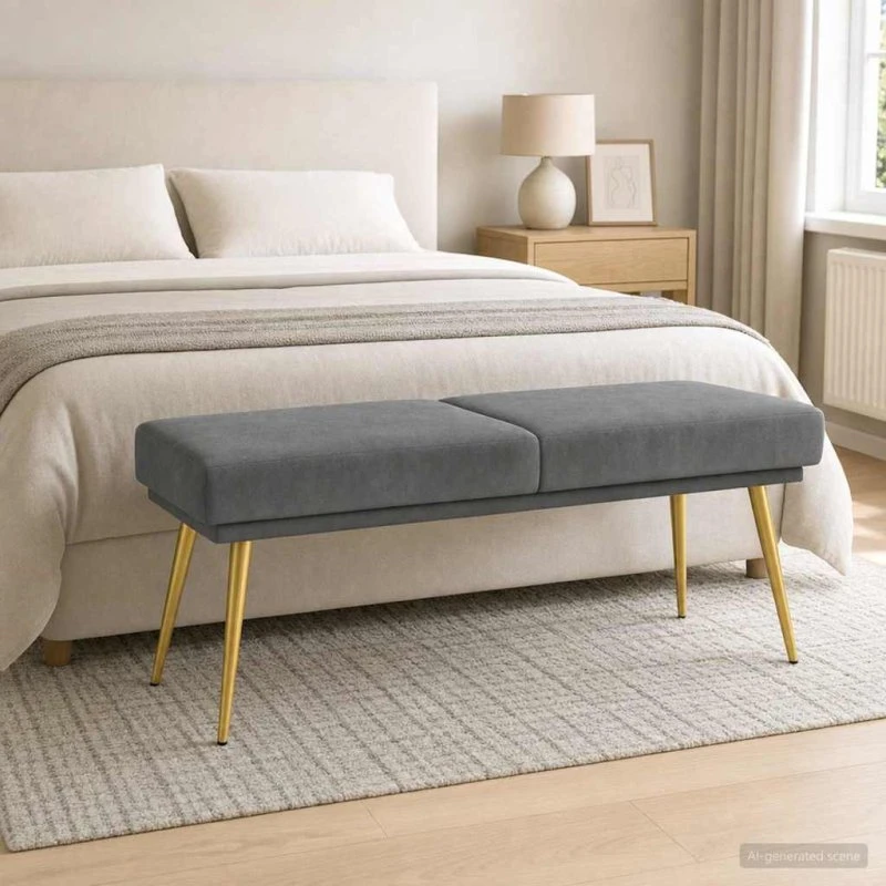 vidaXL Dobbeltlagret Bænk Mørkegrå 120x45x46 cm Velour