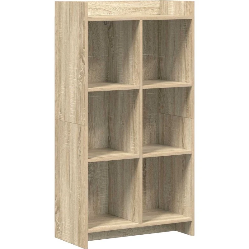 vidaXL Bogreol Sonoma-eg 59 x 30 x 111 cm, konstrueret træ
