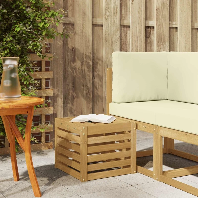 vidaXL Udendørs Sofagruppe Hvid 35 x 38 x 37 cm, Massivt Akacietræ
