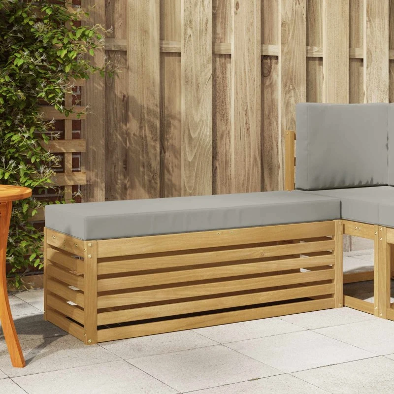vidaXL Udendørs Skammel Bænk Hvid 115 x 43 x 45 cm Akacietræ