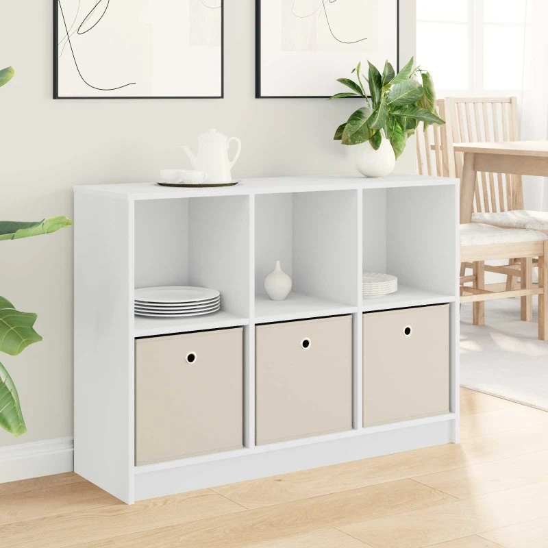 vidaXL Sideboard med skuffe, hvid, 102 x 32 x 73,5 cm