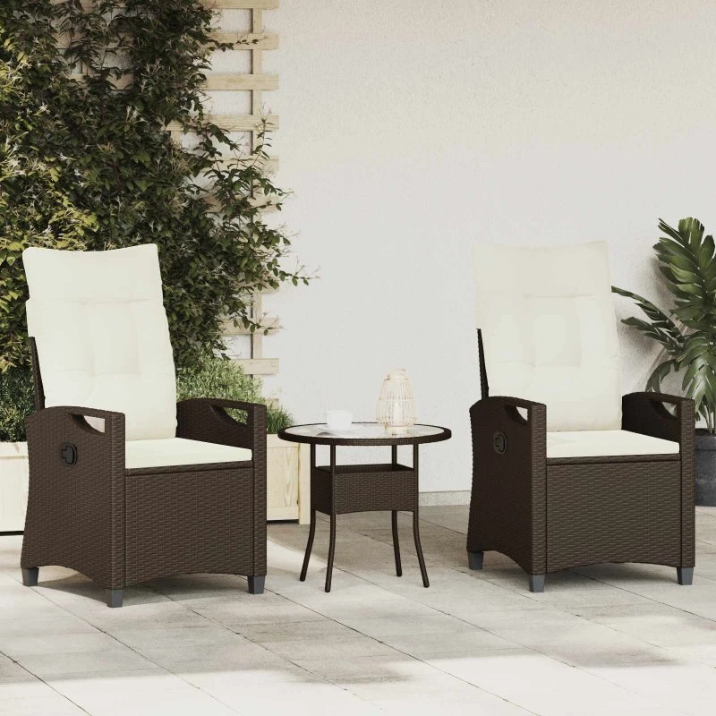 vidaXL Havestol 2 stk, Brun/Creme, 56 x 60 x 112 cm