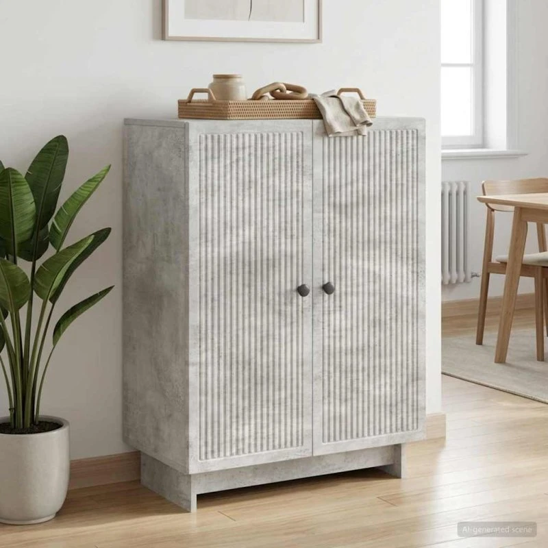 vidaXL Sideboard Betongrå 66 x 34,5 x 90 cm Konstrueret Træ