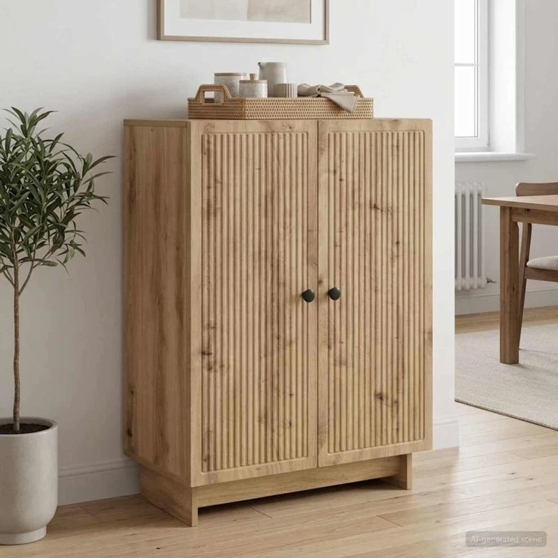 vidaXL Artisan-eg Sideboard 66 x 34,5 x 90 cm Konstrueret Træ
