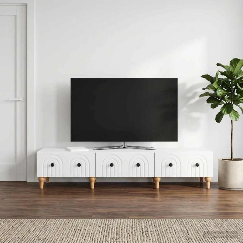 vidaXL TV-skab med skuffe, hvid, 147 x 34,5 x 30 cm