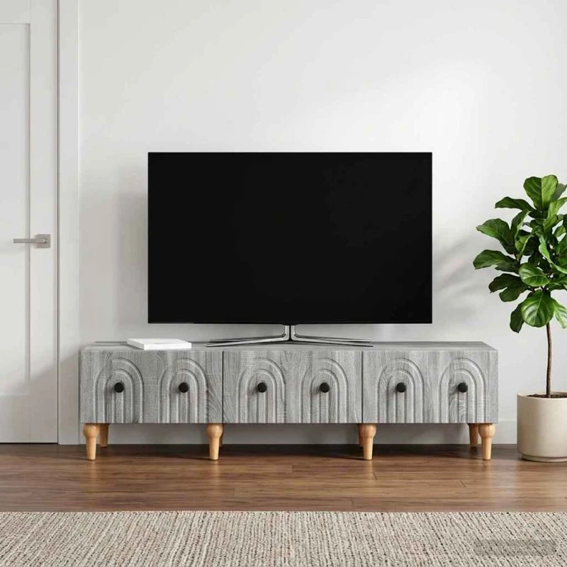 vidaXL TV-skab Grå Sonoma-eg 147 x 34,5 x 30 cm Konstrueret Træ