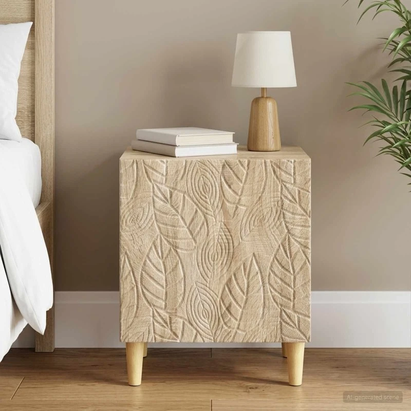 vidaXL Sengebord Sonoma-eg 43 x 34,5 x 50 cm Konstrueret Træ