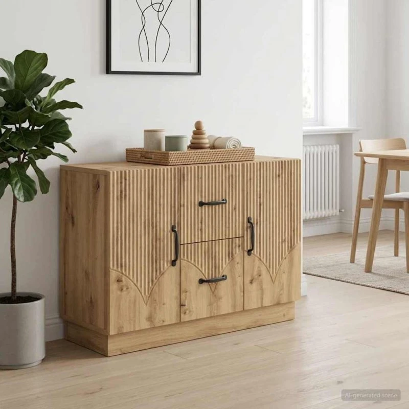 vidaXL Sideboard Artisan-eg 89 x 34,5 x 57 cm Konstrueret træ
