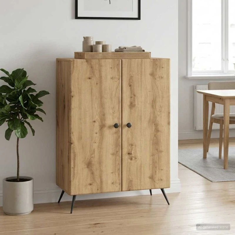 vidaXL Artisan-eg Sideboard 66 x 34,5 x 90 cm Konstrueret Træ
