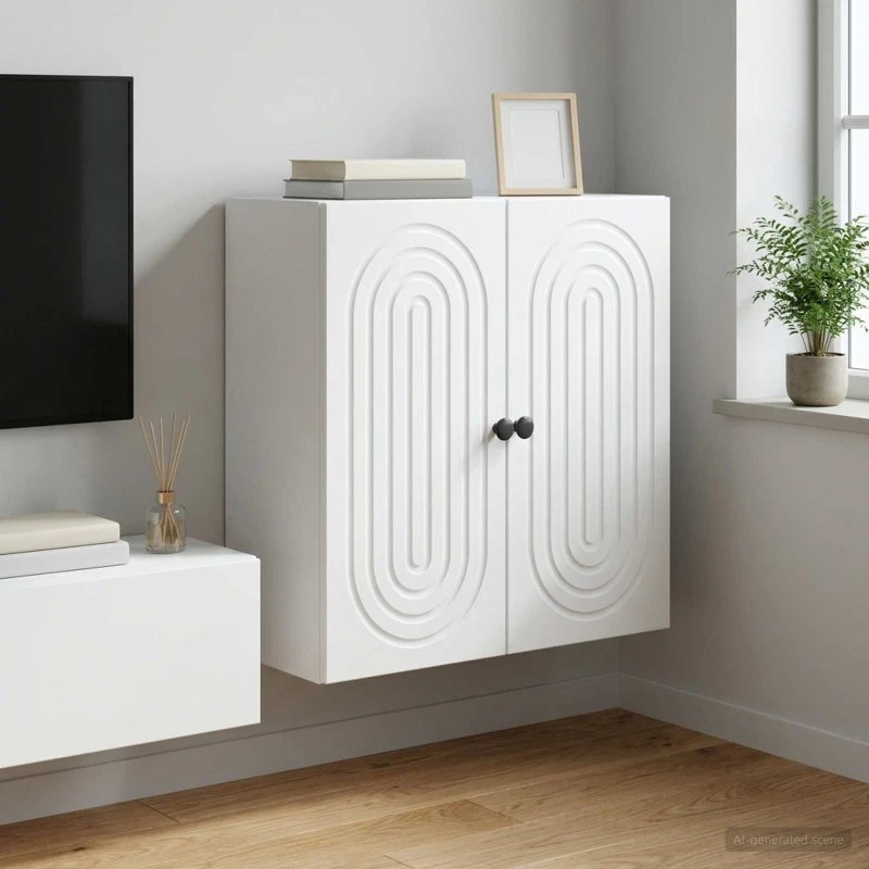 vidaXL Vægmonteret Skab Hvid 59x31x60 cm Konstrueret Træ