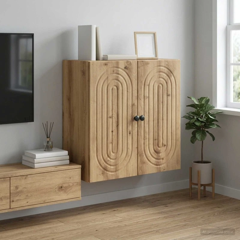 vidaXL Vægmonteret Skab Artisan-eg 59x31x60 cm Konstrueret Træ