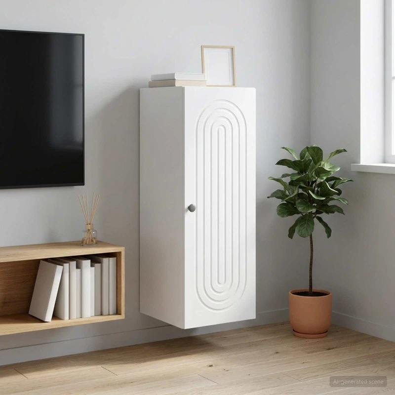 vidaXL Vægmonteret Skab Hvid 33 x 34,5 x 90 cm Konstrueret Træ