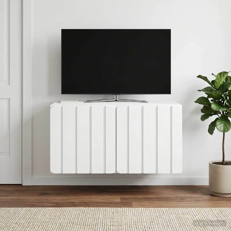 vidaXL Væghængt TV-skab 59,5 x 41 x 30 cm Hvid Konstrueret Træ