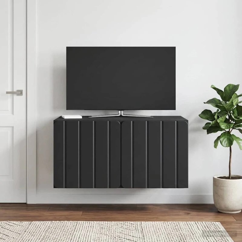 vidaXL Væghængt TV-skab 59,5 x 41 x 30 cm Sort Konstrueret Træ