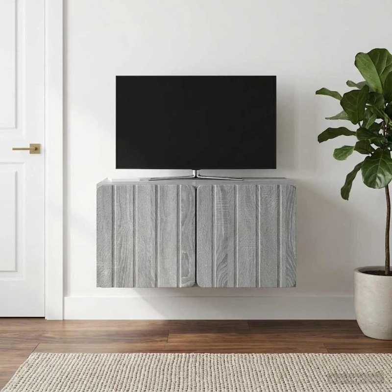 vidaXL Væghængt TV-skab 59,5 x 41 x 30 cm Grå Sonoma-eg