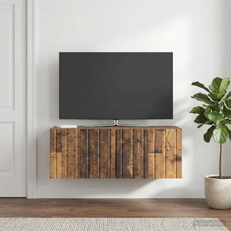 vidaXL Væghængt TV-skab 78,5 x 41 x 30 cm, gammelt træ