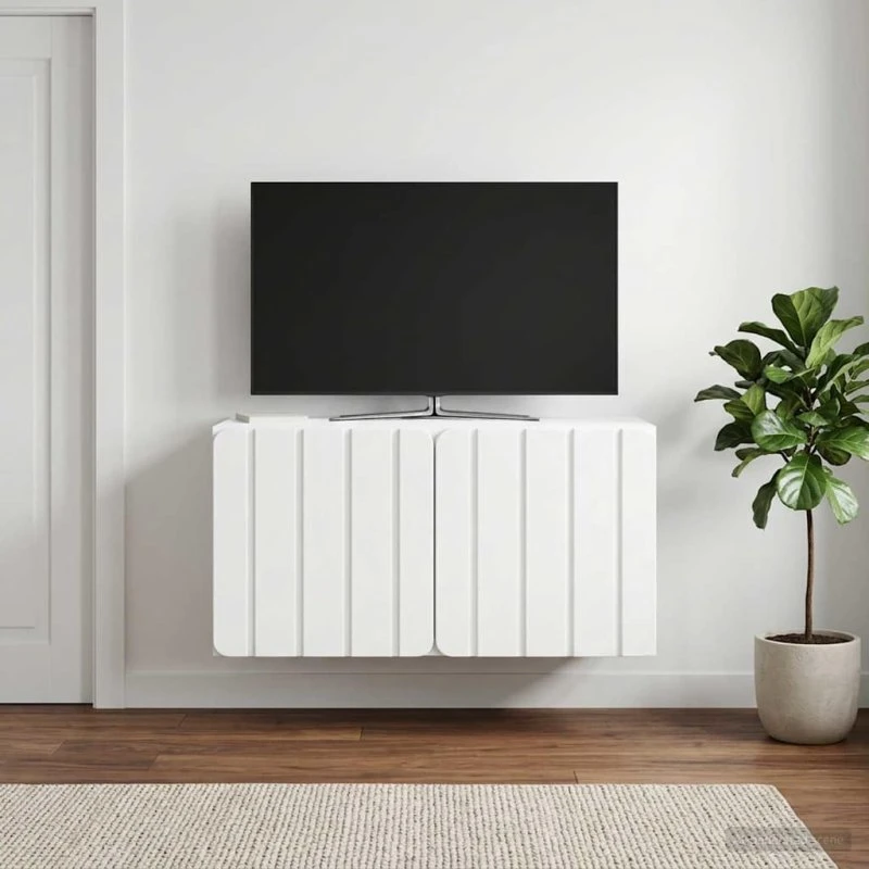 vidaXL Væghængt TV-skab 59,5 x 31 x 30 cm Hvid Konstrueret Træ