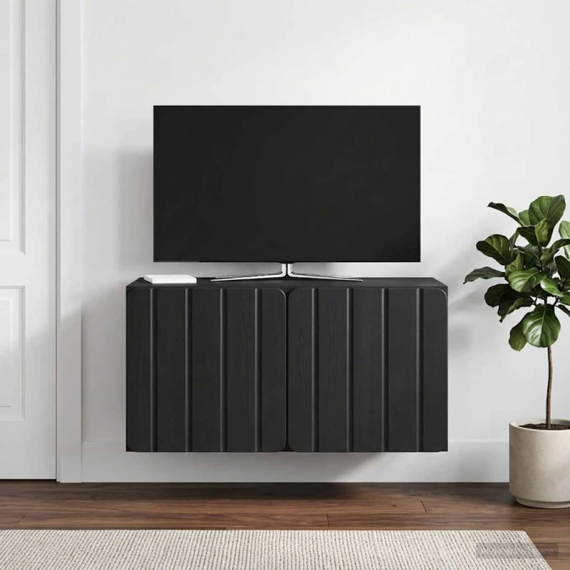 vidaXL Væghængt TV-skab 59,5 x 31 x 30 cm Sort Konstrueret Træ