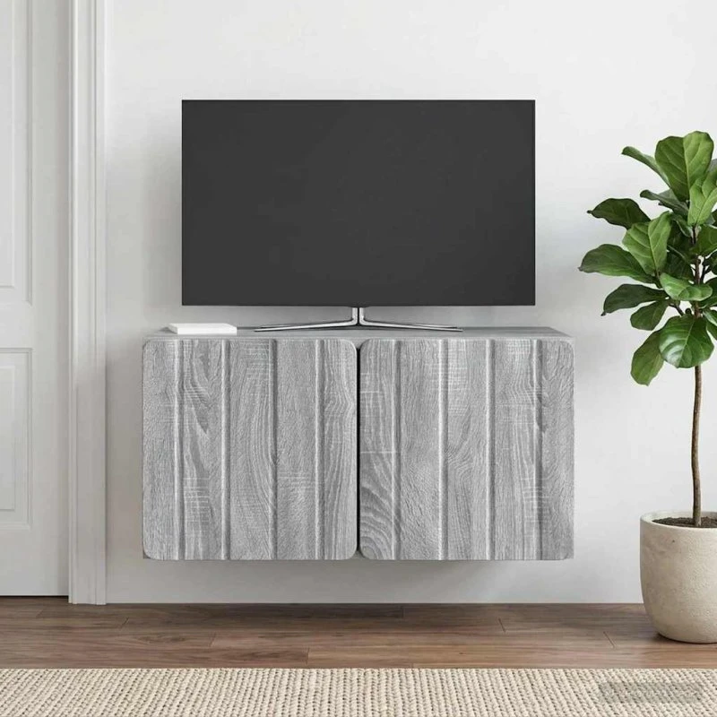 vidaXL Væghængt TV-skab 59,5 x 31 x 30 cm Grå Sonoma-eg
