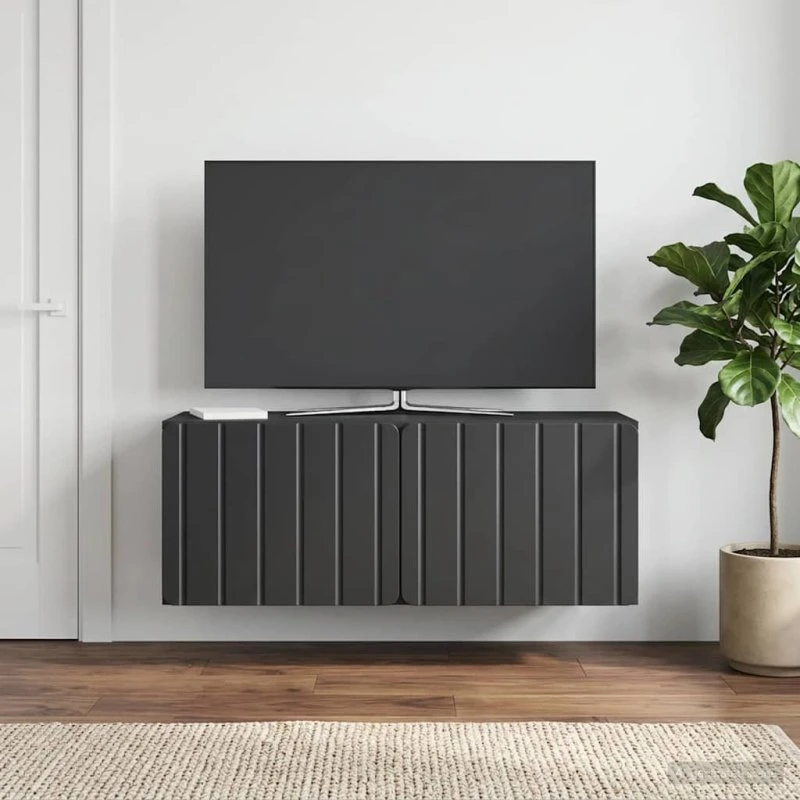 vidaXL Væghængt TV-skab 78,5 x 31 x 30 cm Sort Konstrueret Træ