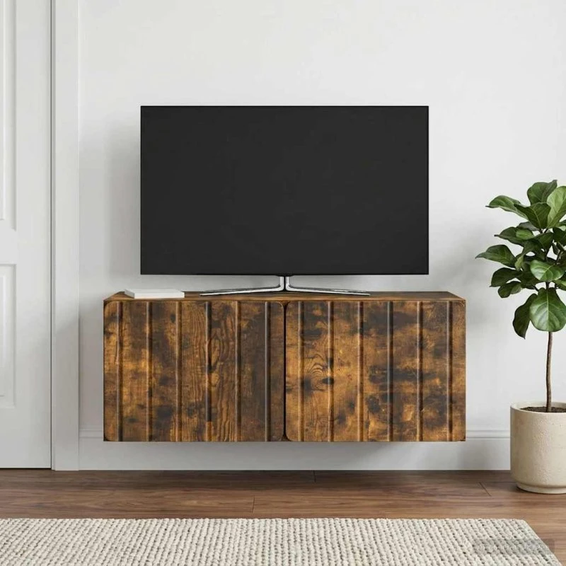 vidaXL Væghængt TV-skab 78,5 x 31 x 30 cm Røget eg