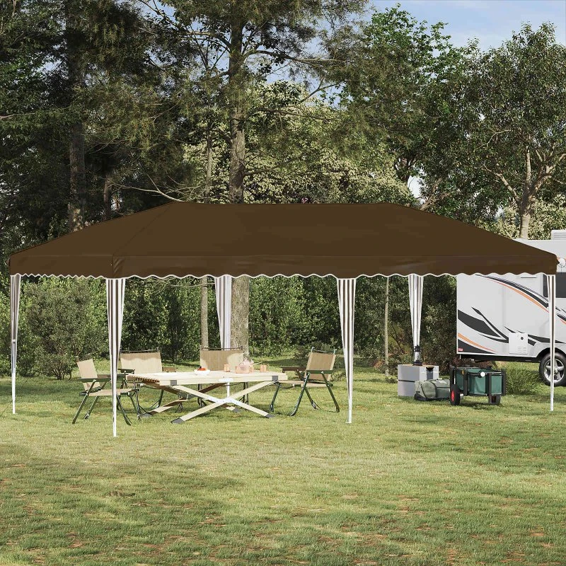 vidaXL Pop-up Festtelt 575x290x245 cm Gråbrun