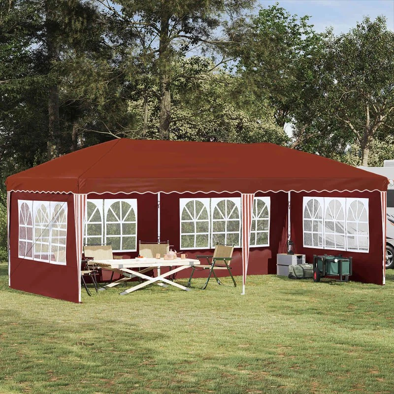 vidaXL Pop-up Festtelt 575x289x245 cm Terrakotta