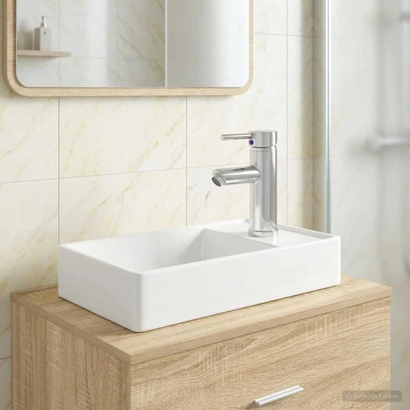 vidaXL Badeværelsesvaskeskål Krom 40,5 x 22,5 x 11,5 cm