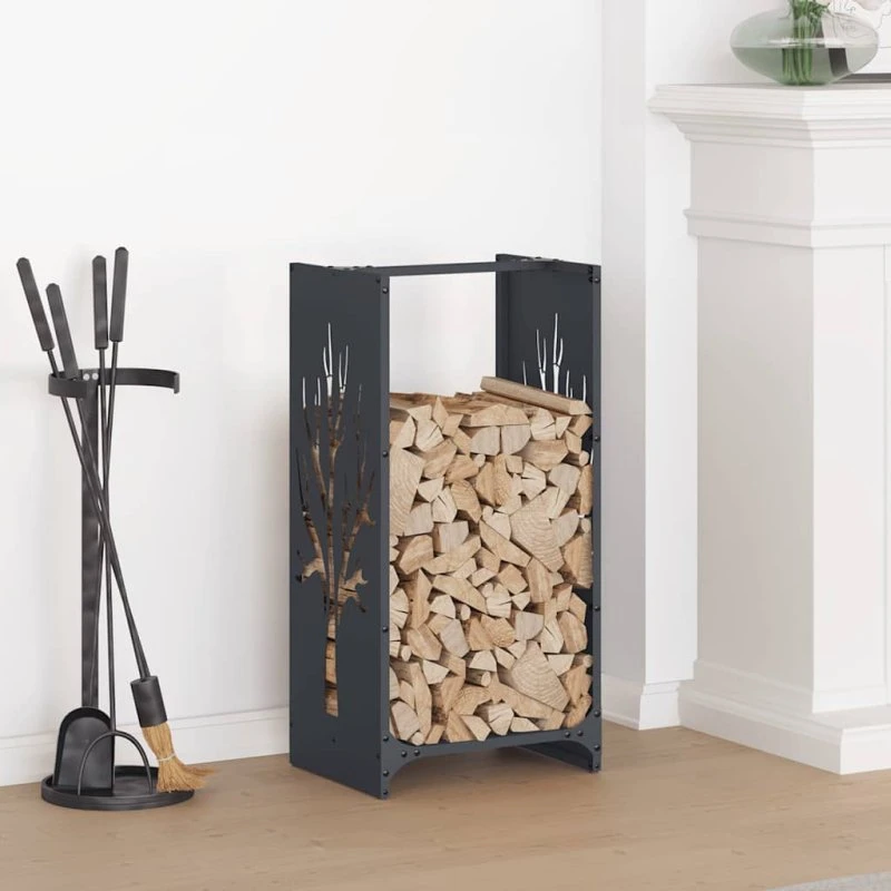 vidaXL Brændestativ 40x30x80 cm koldvalset stål antracitgrå