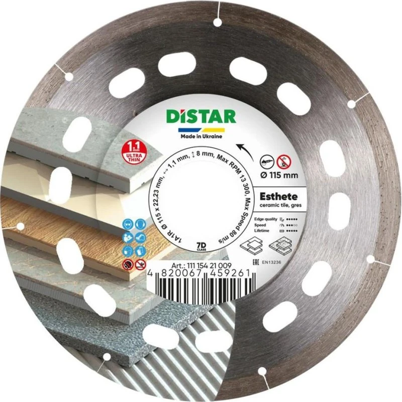 Distar Esthete Diamantklinge 115 mm, Ultratynd 1,1 × 8 × 22,23 mm
